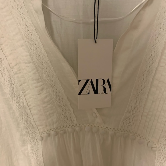 ZARA Embroidered Voluminous Dress - EUC - Size M - Picture 10 of 12
